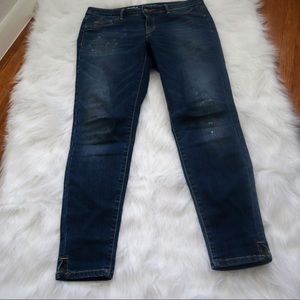 Blue denim jeggins in dark blue and washed blue